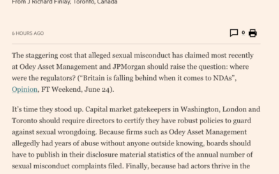 The Financial Times on what regulators need to do to curb sexual misconduct